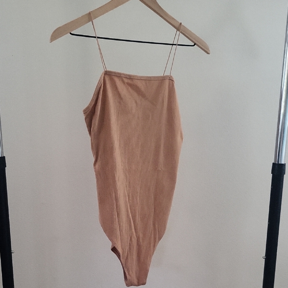 Wild Fable Tan Ribbed Bodysuit